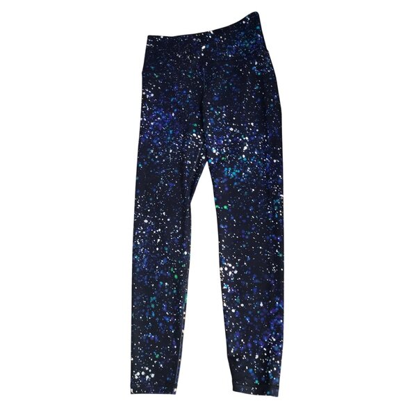 OLD NAVY ACTIVE POWERSOFT HIGH RISE 7/8 LEGGING GO DRY SMALL BLACK FOIL DAMASK - Picture 4 of 8